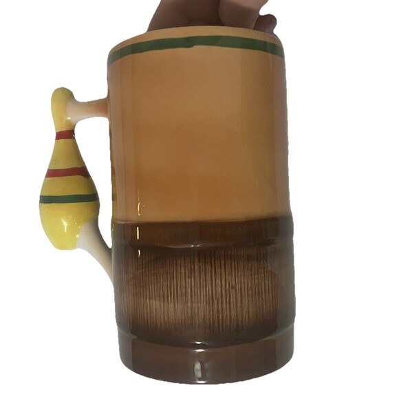 Vintage Napco 3D Bowling Cup Mug 1961 Bowling Pin Handle Cleveland Ohio 6" Tall - Picture 5 of 10